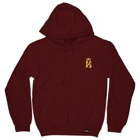   Krúbi "Krown" kapucnis pulóver - Burgundi/Aranysárga 